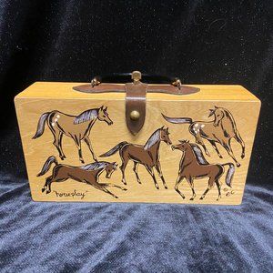 Vintage Enid Collins of Texas Box Bag Wood Purse